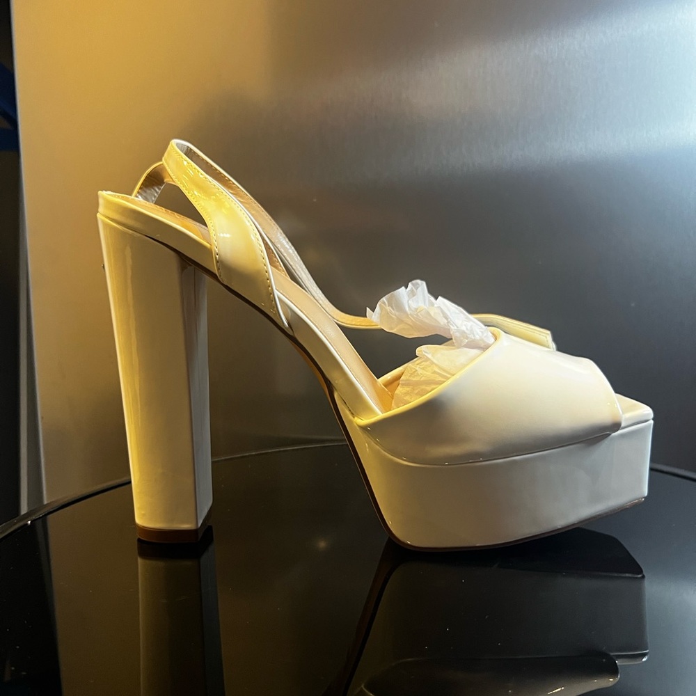 Elegant Cream Platform Heels